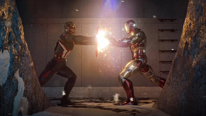 Сражение Капитана Америки и Железного Человека в новом косплее